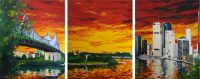 Iron, Energy, Mortar - The Story of Brisbane - triptych by Banx MC6595