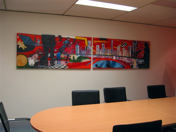 Live Work Play 1 and 2 (Live and Work) - triptych by Banx - 1750x750mm each - MC5612