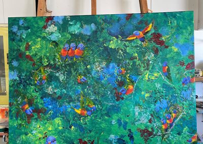 Painting of Birds of a Feather by Banx 1200x900mm MC6834 on the Easel